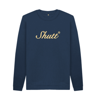 Navy Blue Printed Sweater Front