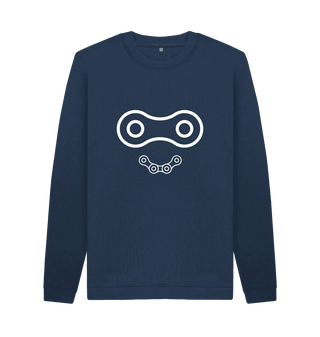 Navy Blue Printed Sweater Front