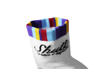 White Signature Cycling Socks 9cm