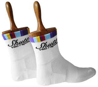 White Signature Cycling Socks 9cm